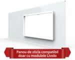 LIVOLO Panou LIVOLO din sticla alba cu 1 intrerupator si 2 prize, standard italian 6/7M (VL-P901.E.E-7W)