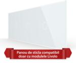 LIVOLO Panou touch Livolo din sticla alba pentru 3 intrerupatoare, standard italian 6/7M (VL-P901.1.1-7W)