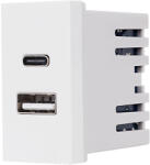 Luxion Modul priza USB A+C Luxion 1M alb, standard italian pentru rame din sticla (LXI-047W)