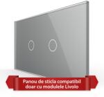 LIVOLO Panou din sticla pentru 2 intrerupatoare touch Livolo, standard italian, 4M, gri (VL-P901.1-4I)