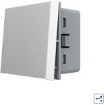 LIVOLO Intrerupator mecanic cap cruce gri, 2 module, compatibil rame din sticla (C7-VL-FCMM10A-2IP)