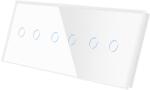 Luxion Panou întrerupator touch triplu dublu din sticla alba Luxion (LX-GP023W)