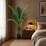 Planta artificiala palmier regal 160 cm, 7 frunze, verde, cu ghiveci (AT1CT-IM1P-PL1D-DWK106)