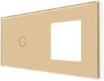 Luxion Panou cu întrerupator touch si priza simpla Luxion, sticla aurie (LX-GP016G)