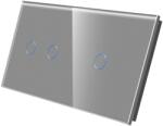 Luxion Panou întrerupator touch dublu + simplu din sticla gri Luxion (LX-GP014GY)