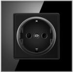 iUni Priza cu rama din sticla securizata iUni WS1, 16A, Black (550157)