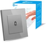 iUni Priza TV cu Rama din sticla securizata, iUni TS, Conector Mama 9.5mm, Silver (553981)
