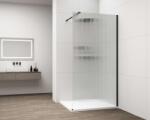 POLYSAN Esca - Walk-In zuhanyfal 110x210 cm, Antidrop, üveg Flute/matt fekete ES1311-02 (ES1311-02)