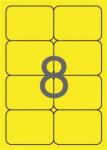 APLI Etikett, 99, 1x67, 7 mm, színes, kerekített sarkú, APLI, neon sárga, 160 etikett/csomag, (20 lap) (02874) (02874)