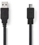 Nedis CCGB60500BK30 USB 2.0 3 M USB A Micro-USB B 0, 48 Gbit/s Fekete USB kábel (CCGB60500BK30)