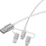 Verbatim 32394 USB 2.0 1 M USB A 2 x USB C/Micro USB-B/Lightning 0, 48 Gbit/s 18 W Fehér USB kábel (32394)