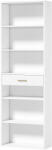 HOMCOM Bibliotecă verticală înaltă cu 7 polițe, 6 cuburi și sertar din lemn, 60x24x182 cm, Alb | Aosom Romania (836-724V00WT) Biblioteca