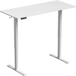 HomCom Birou Reglabil pe Înălțime cu 3 Memorii, Display LED, Cârlige, Plăci Aglomerate din Lemn, 140x60x72-118 cm, Alb | Aosom Romania (838-639V92WT)