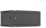 Lanberg WF01-6404-00B 19" 4U SZÉL: 600mm MÉLY: 450mm MAG: 290mm lapraszerelt fémajtós fekete fali rack szekrény (WF01-6404-00B) - digital24