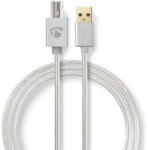 Nedis CCTB60100AL20 USB 2.0 2 M USB A USB C 0, 48 Gbit/s Alumínium USB kábel (CCTB60100AL20)