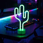  Neon LED lámpa - zöld kaktusz - 3 x AA + USB - 18, 5 x 8, 5 x 28 cm (43996C)