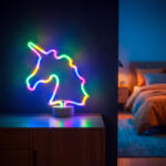  Neon LED lámpa - színes unikornis - 3 x AA + USB - 28, 5 x 8, 5 x 24, 5 cm (43996B)