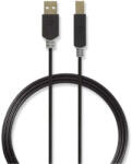 Nedis CCBP60100AT30 USB 2.0 3 M USB A USB B 0, 48 Gbit/s Antracit USB kábel (CCBP60100AT30)