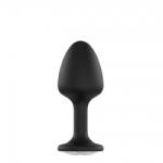 Dorcel Geisha Plug Diamond XL - fehér köves anál plug (fekete) (3700436071328)