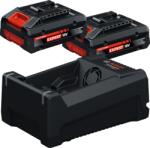 Bosch Set acumulatori 18V, EXPERT 2x acumulatori EXPERT, 18V, 4Ah + Încărcător rapid EXPERT Li-Ion, 12V și 18V, 8Ah (1600A0373J)