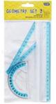 Educa Vonalzókészlet, 20 cm egyenes vonalzó, szögmérő, 45°, 10 cm-es és 60°, 14 cm-es háromszög vonalzó, 4 db/bliszter Educa (EDUCA_000009816) (EDUCA_000009816)