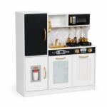 Pepita Bucătărie de joacă din lemn Pepita cu LED, accesorii și tablă de desen - alb (W10C946D) Bucatarie copii