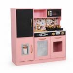 Pepita Bucătărie din lemn Pepita cu LED, accesorii și tablă de desen - roz (W10C946C) Bucatarie copii