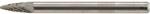 FORMAT keményfém turbómaró (gravírmaró) 3x7mm SPG (íves hegyesorrú forma), C fogazás, szár: 3mm (26020115)