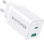 RAVPower Incarcator RavPower RP-PC171, 45W, GaN PD, USB-C, USB-A, Alb (75-01013-023)