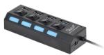 Quer Hub USB 3.0 QUER PRO, 4 porturi, negru