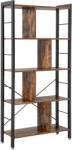 âsongmics Raft depozitare/biblioteca cu 4 niveluri, Design industrial, 74 x 30 x 154 cm (LBC12BX) Raft