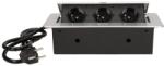 ORNO Priza schuko ORNO OR-AE-1337/G(GS), incastrabila, 230V, 2500W, cablu 1.5 m, argintiu