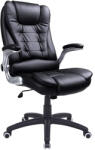âsongmics Scaun birou directorial/Scaun Gaming, Piele sintetica, Negru (OBG51B)