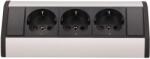 ORNO Priza pentru mobilier ORNO OR-GM-9001/B-G(GS), 16A, 3680W, 3 prize Schuko, lungime cablu 0.6 m, negru/argintiu