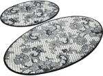 Persera Set 2 Covorase baie Lace, 60 x 100 cm, 50 x 60 cm, Antiderapant, Alb/Negru (LACE4506) Covor baie