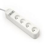 Gembird Prelungitor cu incarcator USB, Gembird, 4 Prize, Alb (TSL-PS-F4U-01-W)