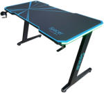 Spacer Birou gaming Spacer, 140 x 60 cm, blat MDF invelit in textura de fibra de carbon, picioare reglabile, RGB, telecomanda wireless, mousepad pe toata suprafata