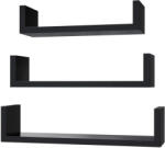 âsongmics Raft perete Cube, Set 3 bucati, MDF, Negru (LWS40BK) Raft