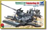 Bronco Models Model asamblabil Bronco Models Militar: Tancuri - Tun antiaerian german 3.7 cm Flakvierling 36 cu remorcă Sd. Ah. 52 (CB35042)