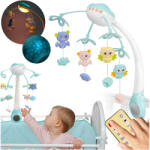 Ricokids Zenélő forgó, Ricokids RK-813, kék, távirányítós, projektoros, 13 dallam, időzíthető: 10/20/30 perc, elemes (3 x AAA, nem tartozék) (TE781300)