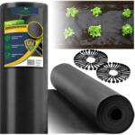 Plonos Pânză pentru grădină 1, 6 m x 50 m 90 g/m2 + 100 cuie Plonos - neagră (J-490700)