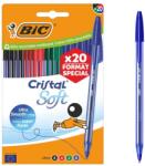 BIC Cristal Soft Golyóstoll Közepes Hegy (1, 2 mm) Különleges Kiadás - Vegyes Tintaszínek, 20 db-os csomag
