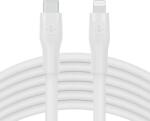 Belkin BoostCharge Flex Szilikon USB-C/Lightning Kábel 3 m, MFi Tanúsított, 20W Gyorstöltés PD Power Delivery, iPhone 14/13/12/SE - Fehér