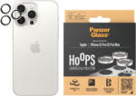 PanzerGlass Protecție lentile cameră Hoops pentru iPhone 15 Pro/15 Pro Max, White Metal, PanzerGlass
