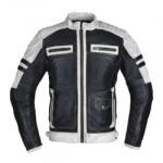W-Tec Geaca Moto Barbati Piele W-TEC Esbiker Negru/Alb (22807) - sport-mag