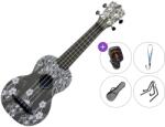 Pasadena WU-21F7-BK Premium SET Floral Black Ukulele soprano (WU-21F7-BK-PREMIUM-SET)