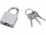 Extol Premium lakat, vas, matt nikkel, 3db kulcs; 30mm, edzett acél kengyel, szárátmérő: 5 mm (8857403)