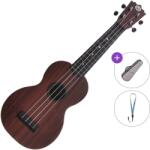 Pasadena WU-21W(BK) Basic SET Wood Grain (Black) Ukulele soprano (WU-21F3(BK)-BASIC-SET)