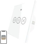 Moes Intrerupator inteligent Intrerupator Inteligent MOES WRS-EUC-WH-MS pentru Rulouri si Jaluzele, WiFi, Panou Tactil, RF433, Programare, 600W (59803) - pcone