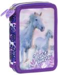 DERFORM Penar echipat cu două compartimente pentru fete, model I love horses, mov Penar
